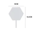 Weisser Sechseck Acryl Tortenaufsatz mit Stab, blanko Kuchen Deko 10x16.5cm - Transparent Sechseck