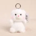 Simpatico portachiavi con orsetto di peluche bianco soffice ciondolo per borsa regalo - Piccolo orso polare