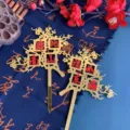 Gold acrylic plum blossom cake topper Chinese style longevity birthday party decor - Plum Blossom Branch (Endless Blessings)