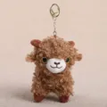 Süßes lockiges Schaf Plüsch Schlüsselanhänger flauschige Puppe Tasche Anhänger Stofftier Geschenk - Dunkelbraunes Gekräuseltes Schaf