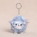 Cute fluffy sheep plush keychain with glasses, soft lamb bag charm, adorable doll ornament accessory - Glasses Butterfly Curly Sheep Pendant / Gray