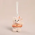 Cute plush teddy bear keychain with orange checkered skirt and bow, soft toy pendant gift. - Orange Plaid Skirt Bear Pendant Approx 14cm/55g
