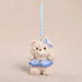 Cute blue checkered skirt teddy bear plush toy pendant, soft fluffy doll gift for girls. - Blue Plaid Skirt Bear Pendant Approx 14cm/55g