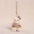 Cute teddy bear plush keychain with brown plaid skirt, fluffy stuffed animal gift. - Brown Plaid Skirt Bear Pendant Approx 14cm/55g