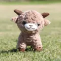 Cute brown horned sheep plush toy, soft fluffy lamb stuffed doll for kids and gifts. - Baa Lamb Brown Keychain No Buckle / 11cm