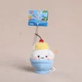 Leuke ijsje pluche sleutelhanger, zachte dessert tas charm voor vrouwen en kinderen leuk. - Ijsblauw / Ongeveer 11cm