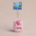 Cute pink strawberry plush bear keychain fluffy charm pendant adorable bag ornament for women - Clogs