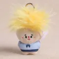 Süßer Plüschpuppen-Schlüsselanhänger mit flauschigem gelben Haar Cartoon Anhänger Tasche - Campus-Stil Explodierendes Haar Anhänger / Gelb