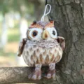 Ciondolo in peluche gufo marrone, simpatica bambola di peluche con grandi occhi per regalo bambini. - Pendente da 12cm / Marrone