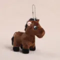 Braunes Pony Plüschtier Schlüsselanhänger süßer Taschenanhänger Stofftier Kuscheltier - Braun