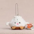 Cute snack plush keychain pendant, soft stuffed doll accessory for keys and bags. - Steamed Bun