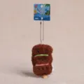 Schattige bruine pluche beer hanger sleutelhanger, fluffy gevulde pop tas charm accessoire. - BBQ / Ongeveer 9cm