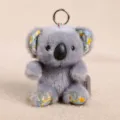 Portachiavi peluche koala grigio carino con orecchie floreali, morbido giocattolo animale. - Koala floreale tiny tot