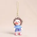 Simpatica bambola di peluche riccia con lentiggini portachiavi per borsa giocattolo. - Blu