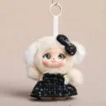 Plush vinyl doll pendant cute animal keychain fluffy toy bag accessory for women girls - Dress Vinyl Doll / 15cm (75g) / Khaki