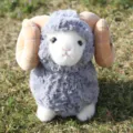 Fluffy plush bighorn sheep toy, soft gray stuffed animal doll for kids gift and room decor. - 22cm / Gray