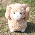 Cute bighorn sheep plush toy fluffy ram doll soft animal companion for kids birthday gift - 16cm / Khaki