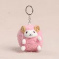 Süßer rosa flauschiger Schaf Plüsch Schlüsselanhänger, weicher Stofftier Taschenanhänger Rucksack. - Kleiner Schaf-Anhänger / 8cm / Rosa