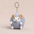 Suesse plueschige Schaf Schluesselanhaenger, weiche graue Tierpuppe Taschenanhaenger. - Kleiner Schaf-Anhänger / 8cm / Grau