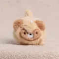 Süßer Plüsch Tier Anhänger, flauschiges braunes Ohren Design, weicher Taschen Schlüsselring. - 10cm / Braun