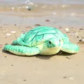 Cute simulation sea turtle plush toy, green stuffed marine animal doll with colorful shell. - Simulated Turtle Green / 35cm