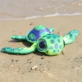 Colorful plush turtle toy, small stuffed animal with lanyard for cute marine gift style. - Big Eye Turtle Green Large / 40CM
