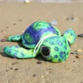 Colorful simulation small turtle plush toy with lanyard, cute marine life stuffed doll variant. - Big Eye Turtle Green / 20cm