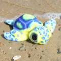 Colorful simulation small turtle plush toy with hanging strap vibrant marine life stuffed animal - Big Eye Turtle Blue / 20cm