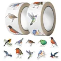 Schattige aquarel vogel stickerrollen voor journaling, scrapbooking en DIY decoratie. - Vogelpatroon / 500 Stuks/Verpakking