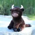 Lindo peluche vaca de las Tierras Altas marrón animal de peluche suave regalo de cumple - Café