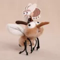 Cute funny mosquito plush toy pendant brown white insect soft doll keychain bag accessory - Light Brown Mosquito