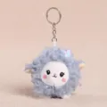 Simpatico portachiavi in peluche pecora soffice, ciondolo borsa animale cartone animato riccio. - 8cm / Grigio