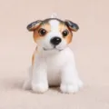 Lindo cachorro sentado peluche colgante perro de simulación adorno decoración regalo - Marrón