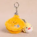 Peluche Conchiglia Pulcino Portachiavi Giallo Giocattolo Accessorio Regalo Scatola 2024 - Ciondolo in peluche nido di conchiglia famiglia dell'oceano - 10cm - arancione