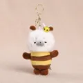 Simpatico portachiavi in peluche foca ape, morbido e carino ciondolo per borsa e chiavi. - Pendente Foca Ape / Marrone