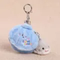 Simpatico portachiavi squalo con guscio in peluche, ciondolo animale marino, regalo ideale. - Ciondolo in peluche nido di conchiglia famiglia oceano - 10 cm - blu
