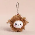 Portachiavi in peluche pecora riccia marrone, ciondolo borsa animale cartone animato. - 8cm / Marrone