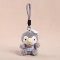 Cute grey plush penguin keychain with chef hat and bib, lovely hanging toy for bags. - Penguin Pendant / Gray