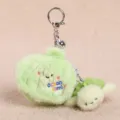 Cute green shell plush keychain toy, soft stuffed animal pendant for bags and keys. - Ocean Family Shell Nest Plush Pendant - 10cm - Green