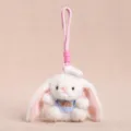 Porte-clés en peluche lapin blanc mignon avec chapeau de chef et bavoir pour sac. - Porte-clés Lapin