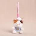 Joli pendentif de sac en peluche chat avec chapeau de chef et bavoir, peluche douce porte-clés. - Pendentif Chaton