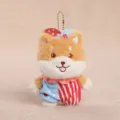 Lindo llavero de peluche Shiba Inu, adorable colgante de perro de tela con disfraz de payaso regalo. - Peluches de Shiba Inu disfrazado de payaso