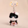 Mignon chat noir et blanc porte-clés peluche tenue de chef douce poupée sac cadeau mignon - Vache / 12cm / Noir
