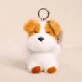 Simpatico cucciolo peluche portachiavi con anello metallico, perfetto ciondolo borsa. - Piccolo terrier
