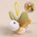 Fluffy plush insect keychain soft bug bag charm stuffed animal toy pendant for keys and bags. - Moth