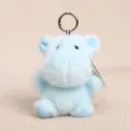 Portachiavi in peluche blu soffice animale simpatico ciondolo borsa bambola carina - Piccolo ippopotamo