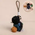 Cute simulation insect plush doll keychain, creative blue bug pendant for bags and car keys. - Dung Beetle