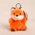 Fluffy orange plush fox keychain, cute stuffed animal bag pendant gift for daily decoration. - Tiny Fox Plush