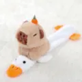 Cute capybara plush toy with duck slap bracelet, soft stuffed animal gift for kids. - Capybara Riding White Goose Slap Bracelet / Single Slap Bracelet