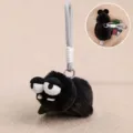 Cute black bug plush keychain fluffy insect doll bag pendant soft accessory toy gift for kids - Sleepy Spider